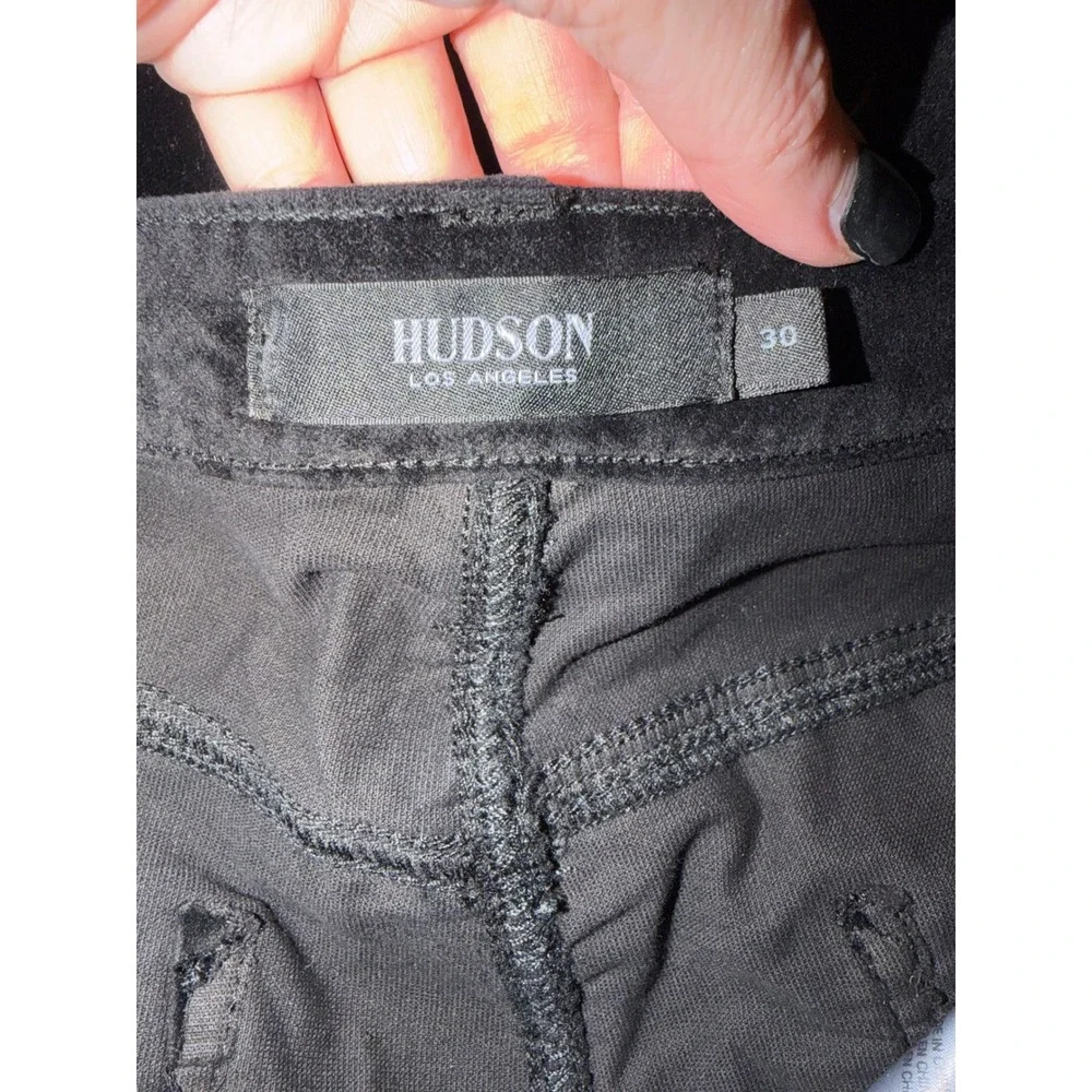 Hudson Pants Women‎ 30 Black Gray Ombre Holly High Rise Crop Flare Velvet NWT